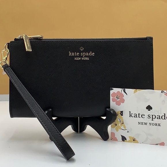 KATE SPADE Madison Double Zip Wristlet BLACK COLOR - Picture 2 of 14